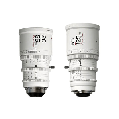 DZOFILM Pictor Zoom Dual Lens Bundle 20-55mm + 50-125mm T2.8 Limited Edition (PL&EF interchangeable Mount, White)