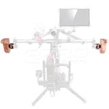 CGPro Wooden Handle Grip with ARRI Rosette Mount handle - CINEGEARPRO