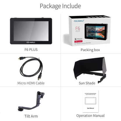 FEELWORLD F6 PLUS 5.5 Inch 3D LUT Touch Screen Camera Field Monitor HDMI FHD Support 4K Input Output Monitor - CINEGEARPRO