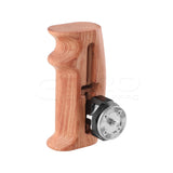 CGPro Adjustable Wooden Handgrip With Rosette Mount M6 Thumbscrew Connection For DLSR Camera Cage Kit (Either Side) Wooden Handles - CINEGEARPRO