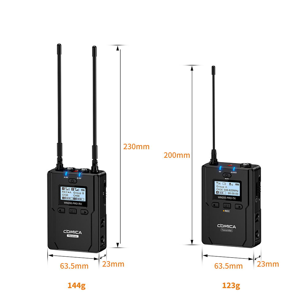 COMICA CVM-WM200 PRO UHF Metal Dual-channel Wireless Microphone