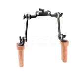 CGPro Wooden Grip With Top ARRI Rosette M6 Thread Connection For DLSR Camera Shoulder Mount Rig Rod Handles - CINEGEARPRO