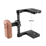 CGPro Compact Camera Half Cage Rig With NATO Left Handle Wooden Grip Rig/Kits - CINEGEARPRO