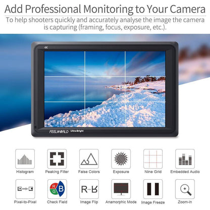 FEELWORLD FW279 7 Inch Ultra Bright 2200nit Daylight Viewable Field Monitor 4K HDMI In Out Monitor - CINEGEARPRO