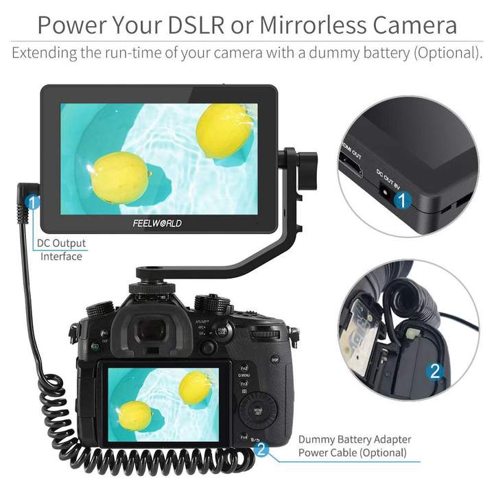 FEELWORLD F6 PLUS 5.5 Inch 3D LUT Touch Screen Camera Field Monitor HDMI FHD Support 4K Input Output Monitor - CINEGEARPRO