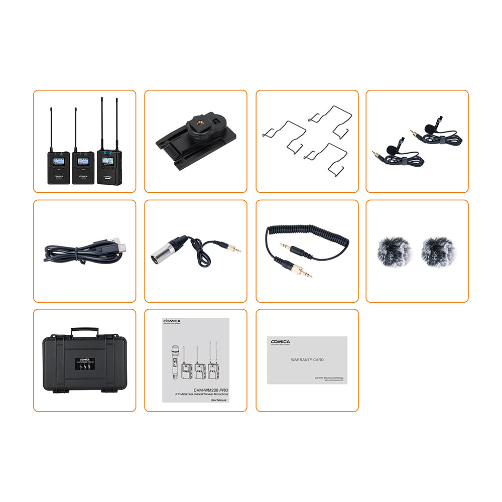 COMICA CVM-WM200 PRO UHF Metal Dual-channel Wireless Microphone