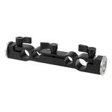 CGPro 15mm & 19mm Dual-port Rod Clamp Crossbar With Dual ARRI Rosette Mount Clamp - CINEGEARPRO