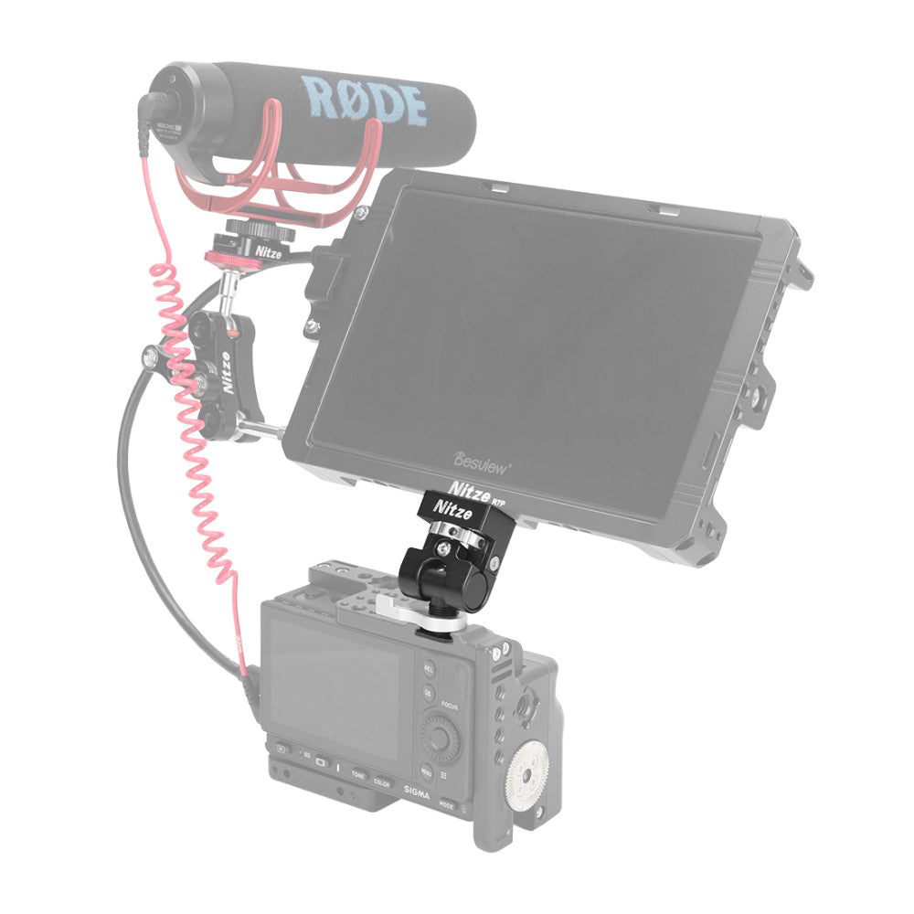 Nitze ELF N54-G1 Series Monitor Holder (QR Cold Shoe to 1/4"-20 Screw With ARRI Locating pins)