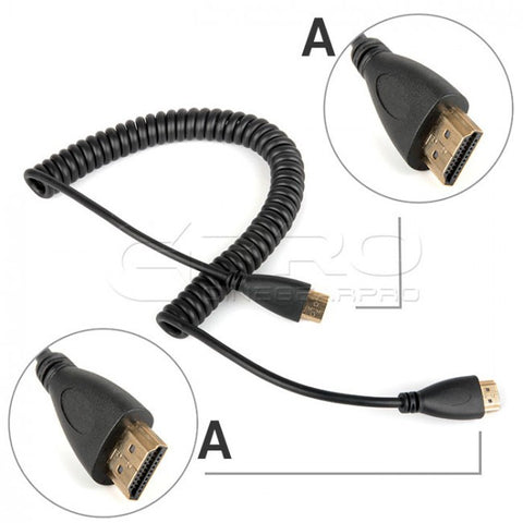 CGPro AM-AM-SC 0.5M High Speed HDMI (A) to HDMI (A) Spring Curl Flexible Cable V1.4 (3D/4K)
