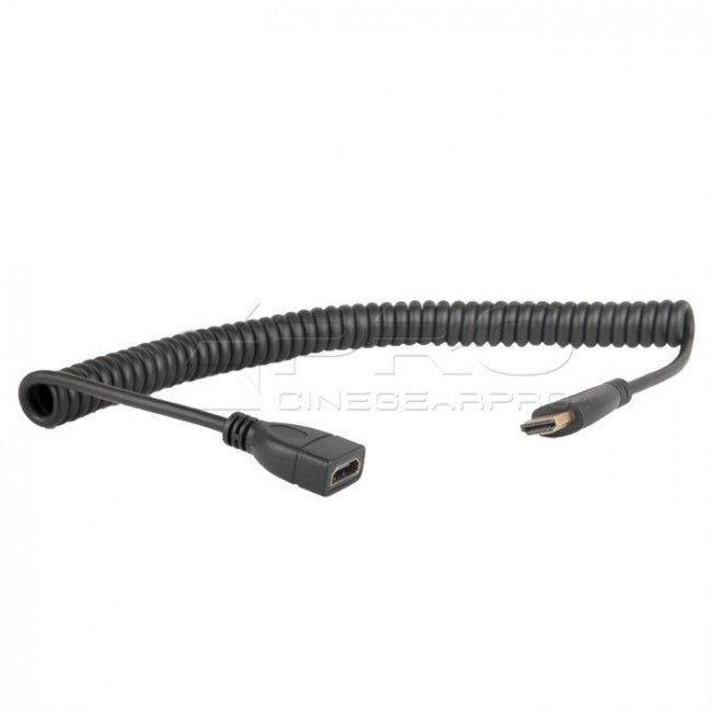 CGPro AM-AF-SC HDMI Spring Coiled Type A Male to A Female Cable HDMI Cable - CINEGEARPRO
