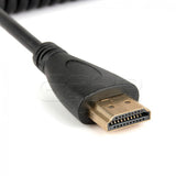 CGPro AM-CML-SC HDMI (A) to Right/Left Angle Mini HDMI (C) Spring Curl Flexible Cable HDMI Cable - CINEGEARPRO
