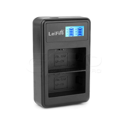 CGPro USB Dual Charger With LCD Display For LP-E6 Battery
