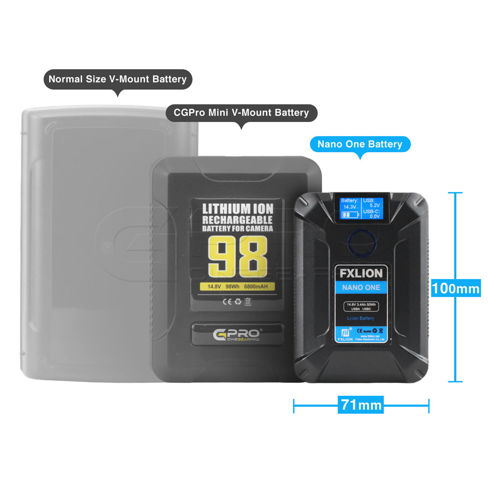 FXLION Nano One Pocket  50Wh 14.8V V-Mount Lithium-Ion V-Lock Battery Battery - CINEGEARPRO