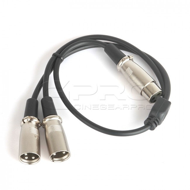 CGPro Dual Male XLR Cable to Single Female XLR Audio Cable - CINEGEARPRO