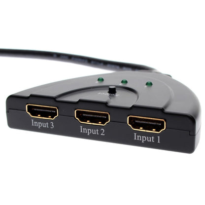 CGPro 3 Ports HDMI 1.3 Splitter Switcher 3x1 Auto Switch 3-In-1-Out With 50 CM Pigtail Cable HDMI Cable - CINEGEARPRO