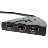 CGPro 3 Ports HDMI 1.3 Splitter Switcher 3x1 Auto Switch 3-In-1-Out With 50 CM Pigtail Cable HDMI Cable - CINEGEARPRO