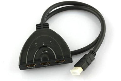 CGPro 3 Ports HDMI 1.3 Splitter Switcher 3x1 Auto Switch 3-In-1-Out With 50 CM Pigtail Cable HDMI Cable - CINEGEARPRO