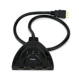 CGPro 3 Ports HDMI 1.3 Splitter Switcher 3x1 Auto Switch 3-In-1-Out With 50 CM Pigtail Cable HDMI Cable - CINEGEARPRO