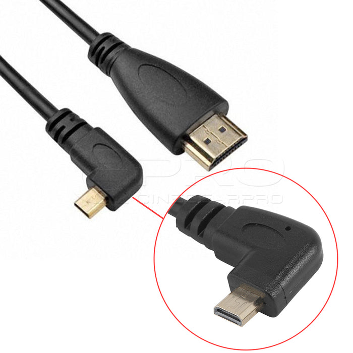 CGPro Right Angled Micro HDMI(D) to HDMI Male(A) HDMI Cable 0.5m/1.5m Type A