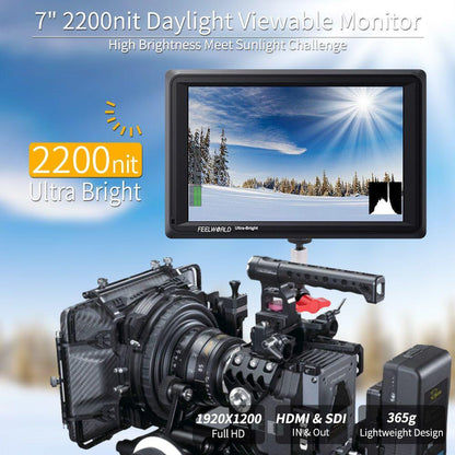 FEELWORLD FW279S 7 Inch 2200nit Daylight Viewable Monitor 3G-SDI 4K HDMI In/Out Monitor - CINEGEARPRO
